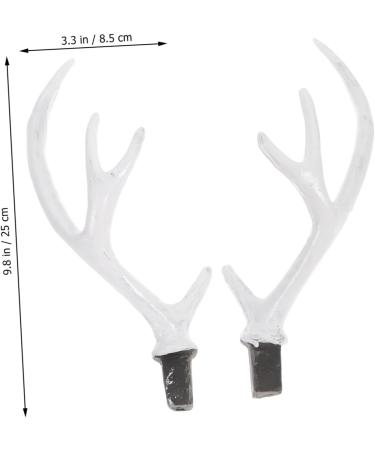 ABOOFAN 2 Pairs Christmas Flocked Antlers Hair Clips Headbands Handmade Diy Materials Headdress Diy Parts Diy Simulated Antlers Diy Deer Horn Hair Accessories White Artificial Flocking - Buy Online on SooperMarket.com