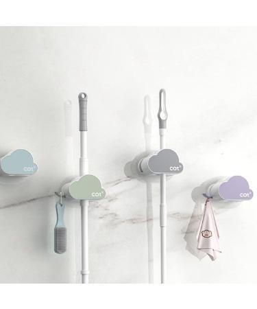 Self Adhesive Cloud Shape Broom Holder + Dustpan Hanger - Blue 4 | Ideal for Home, Garden, Garage Storage - Buy Online on SooperMarket.com