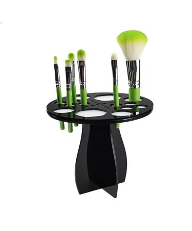 14-Hole Makeup Brush Holder Tree - Acrylic Base Organizer Stand for Air Drying - Black Makeup Brush Storage - Buy Online on SooperMarket.com