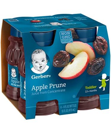 Gerber Juice Toddler 12+ Months Apple Prune 4 oz - Pack of 4 - Buy Online on SooperMarket.com