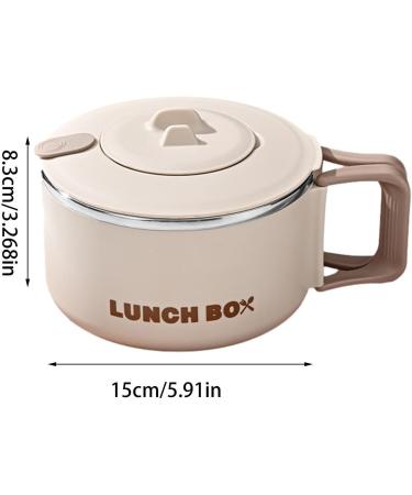 Durable Remen Noodle Container 1200ml Ramen Cooker Soup Mug Japanese Ramen Picnic Tableware for Pasta Dishes Portable Safe Reusable Noodle Bowl High Capacity Noodle Cooker for Home Picnic Beige - Buy Online on SooperMarket.com