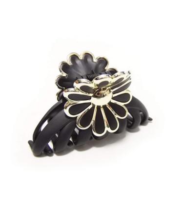 Meilliwish Long Noble Big Flower Women Ponytail Holder Hair Clip 1 Piece(D112)(Black)