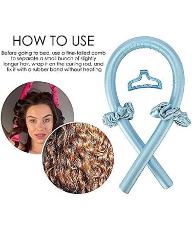 Heatless Curlers Headband Heatless Curls No Heat Wave Hair Curlers Styling Tools for Long Medium Hair Hair Curlers Make Hair Soft And Shiny(Blue) - Buy Online on SooperMarket.com
