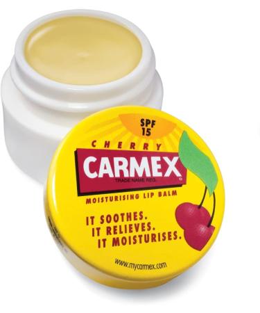 Carmex Cherry Lip Balm SPF15 Pot 7.5g - Hydrating Lip Care with Cherry Flavor (Pack of 1) - Buy Online on SooperMarket.com