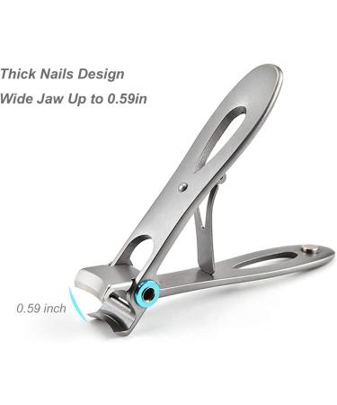 KVSERT 2X Nail Clipper Set Thick Toenail & Fingernail Cutter with Wide Opening Stainless Steel Kit for Men & Women Silver - Buy Online on SooperMarket.com