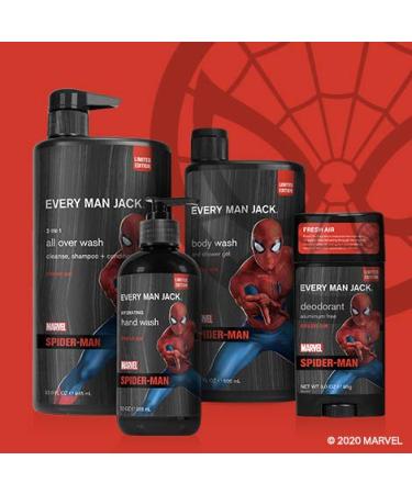 Every Man Jack Marvel Spider-Man Deodorant Twin Pack - 3oz x 2 Sticks | Aluminum-Free, Parabens-Free, Phthalate-Free, Dye-Free | Certified Cruelty Free - Buy Online on SooperMarket.com