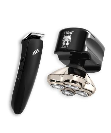 Skull Shaver Pitbull Gold PRO Electric Razor & Baby Beast Trimmer for Men - Best Bald Head Shaver and Beard Trimmer With Baby Beast Trimmer