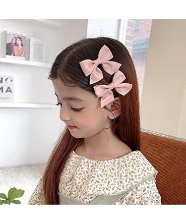 Girls Pink Bow Hair Clips - Set of 2 Cute Barrettes for Little Girls | Hair Accessories - Buy Online on SooperMarket.com