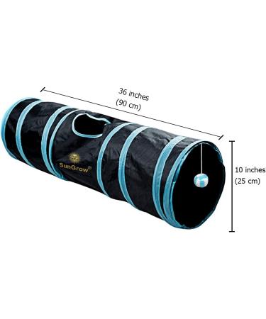 SunGrow Large Cat Tunnel Toy with Play Ball - Collapsible Maze Tube for Indoor Cats, Kittens, Rabbits, and Dogs - Buy Online on SooperMarket.com