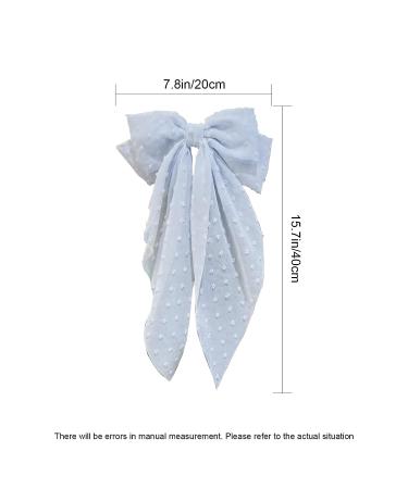 8 Inch Blue Hair Bow - Butterfly Knot Metal & Fabric - Large Women's Fashion Accessory - Buy Online on SooperMarket.com