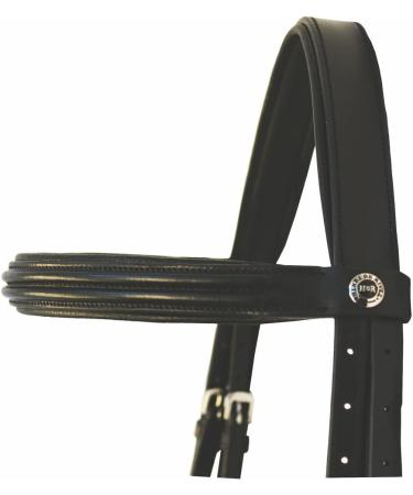 Henri de Rivel Black Padded Raised Dressage Bridle with Crank Noseband for Horse - Buy Online on SooperMarket.com