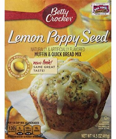 Betty Crocker Lemon Poppy Seed Muffin & Quick Bread Mix 14.5 Oz (Pack of 2) by Betty Crocker