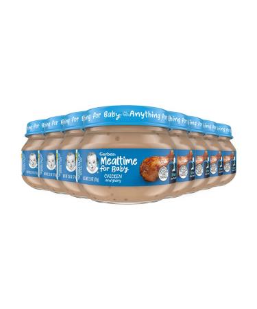 Gerber Baby Foods 2nd Foods Meat, Chicken & Gravy, Mealtime for Baby, 2.5 Ounce Jar (Pack of 10)