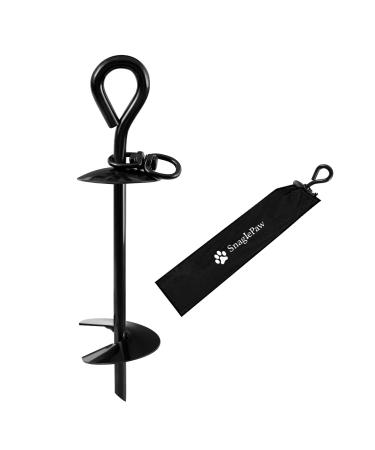 Premium Rust Proof Dog Tie Out Stake Extra Heavy Duty Dog Anchor Spike for Tie-Out Cable Chain in Yard or Camping No Bending or Pulling out for Small Medium or Large Dog Black