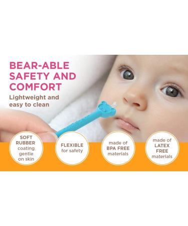 Oogiebear Bear Pair - Safe Baby Booger Cleaner & Nose Sucker | BPA Free Nose & Ear Wax Cleaner - Buy Online on SooperMarket.com