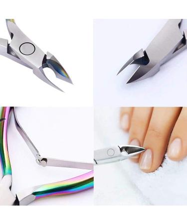Cuticle Nipper Cuticle Pusher Cuticle Cutter for Precise Dead Skin Remover Pedicure Manicure Nail Art Tools Durable Cuticle Scissors Stainless Steel Rainbow - Buy Online on SooperMarket.com
