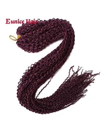 3 Packs Eunice Synthetic Crochet Braids - Curly Box Braids 28 Inch (99J) | International Shipping - Buy Online on SooperMarket.com