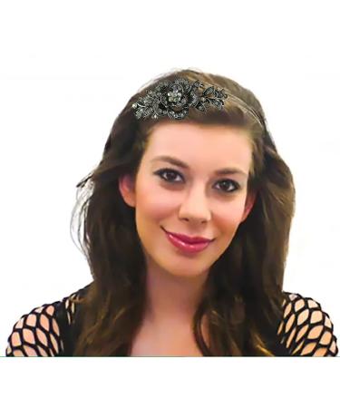 Set of 4 Crystal Flower Headbands - 4 Colors (Jet, Lavender, Rose, Crystal) - Buy Online on SooperMarket.com