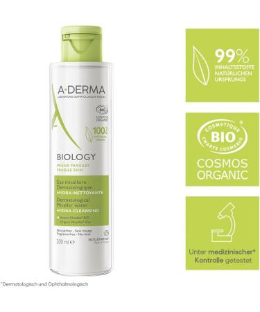 A-DERMA Biology Organic Dermatological Micellar Water Hydra-Cleanser 200ml - Buy Online on SooperMarket.com