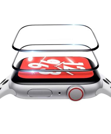 ZPIAR 2 Pack Apple Watch Series 8/7 45mm 41mm Tempered Glass Screen Protector Full Screen Coverage Bubble Free Anti-Scratch Waterproof Ultra HD Film for iWatch Series 7/8 (45mm, Black) 45mm Black