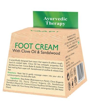 Value Pack of 3 Organic Foot Cream with Nelke & Sandal Oil - Paraben & Sulfate Free for Dry Cracked Itchy Feet - Unisex (3 x 30g) - Buy Online on SooperMarket.com