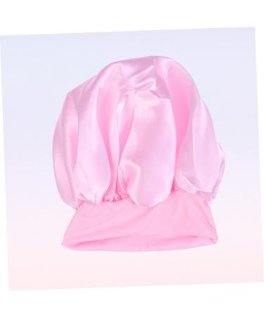 Silky Satin Sleep Cap for Curly Hair | Wide Side Bonnet Shower Cap | Pink | 1pc - Buy Online on SooperMarket.com