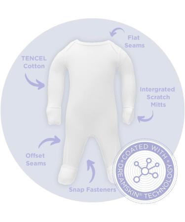 Eczema Baby Sleepsuit | Moisturizing & Soothing | Reduces Itching | Long Sleeve with Mitts | 6-9 Months White - Buy Online on SooperMarket.com
