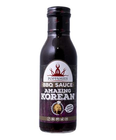 Poppamies BBQ Sauce Amazing Korean - Asian Style Barbecue Sauce for Chicken and Ribs - Ideal for cooking in the Wok Grill & Oven - 445g