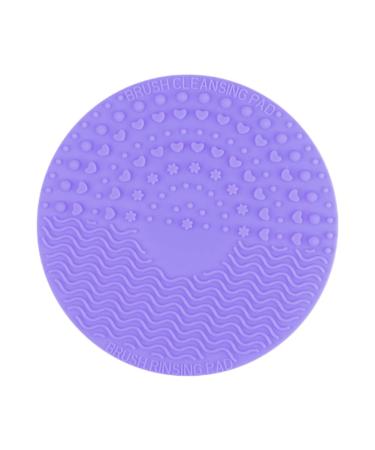 Makeup Brush Cleaner Mat Round Makeup Brush Cleaner Pad Silicone Brush Cleaner Brush Clean Pad for Makeup Tool Clean Purple