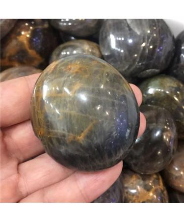 Natural Black Moonstone Palm Stone Raw Gemstone Crystal Full of Texture - Buy Online on SooperMarket.com