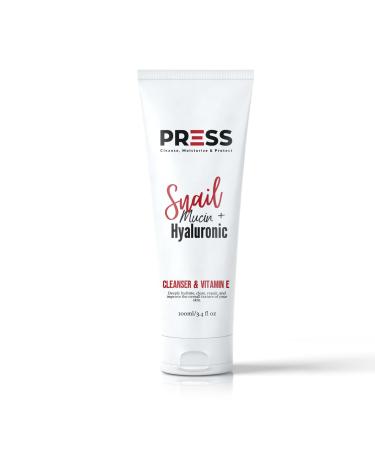 PRESS Snail + Hyaluronic + Vitamin E Mucin Facial Cleanser | Skincare Cleanser Effective for Cleansing and Refreshing Skin 6 oz