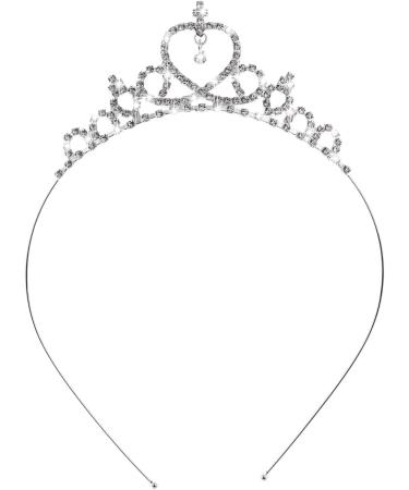 WLLHYF Silver Princess Crown Crystal Sash Tiara Rhinestone Headband Hair Accessories for Birthday Christmas Decoration Women Girls Bridal Wedding Hair Bands Jewellery Baroque - Buy Online on SooperMarket.com