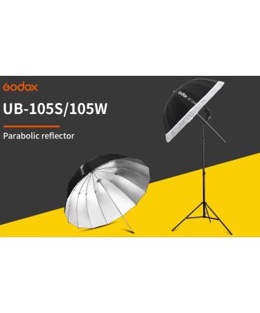 Godox UB-105S 41.3 Silver Parabolic Deep Reflective Umbrella with Diffuser Cover - Photography Studio Soft Light Umbrella - Buy Online on SooperMarket.com