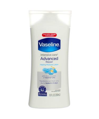 Vaseline Intensive Care Lotion Advanced Repair 10 Ounce Fragrance-Free (295ml) (2 Pack) 10 Fl Oz (Pack of 2)