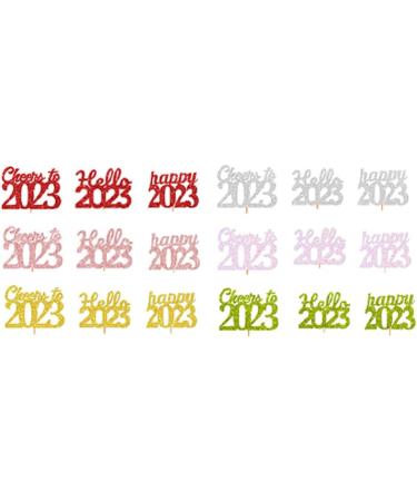 12Pcs 2023 Happy New Year Cupcake Toppers Colors Cupcake topper Cheers to 2023 Cake Picks for New Year Eve Party Supplies 1 One Color - Buy Online on SooperMarket.com