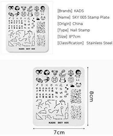 Alexnailart Nail Stamping Plates | Nail Art Templates & Design Tools for Perfect Manicures - SKY 005 - Buy Online on SooperMarket.com