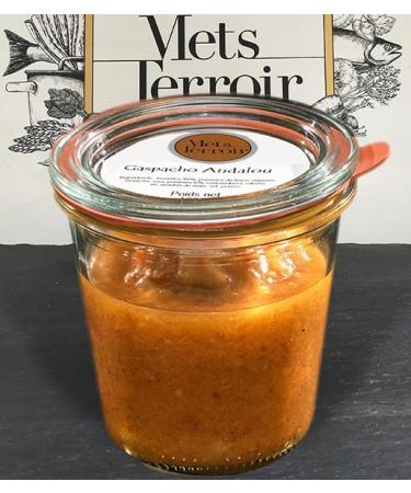 Gaspacho Andalou Vegetable Dish | Vegan Dish | French Gastronomy | Artisan Production | Salted Dish | Serving 180 Grams