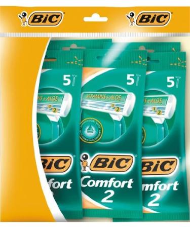 BIC Comfort 2 Men's Twin Blade Disposable Razor 5 Packs of 5