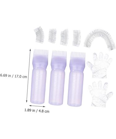Mikinona 1 Set Hair Dye Bottle with Comb Hair Applicator Tool Hair Dye Tools Salon Hair Empty Lip Gloss Tubes Hair Coloring Kit Hair Coloring Tools Kit DIY Hair Dye Kit Plastic Purple 6.9x4.8cm Purple - Buy Online on SooperMarket.com