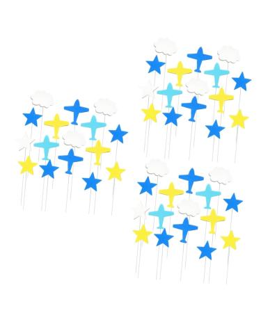 Warmhm 48 Pcs Decor Top Hat Cupcakes Plane Cake Toppers Cloud Cupcake Toppers The Clouds Insert Card Baby As Shownx3pcs mediumx3pcs