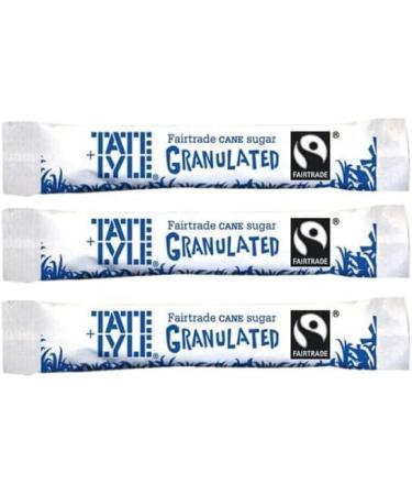 Tate & Lyle Fairtrade Granulated White Sugar Sticks| Natural Taste of Pure Cane Sugar| 1000 Sticks | 2.5kg - Buy Online on SooperMarket.com