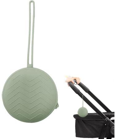 Higyee Silicone Pacifier Case - Durable Travel Organizer for Pacifiers Keys Lip Balm Earrings & More - Green Children's Silicone Bag - Buy Online on SooperMarket.com