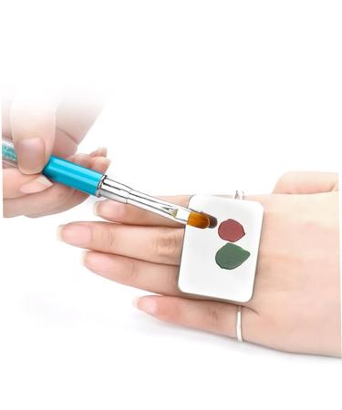1PC Stainless Steel Nail Art Palette Ring - Mini Polish Holder for Creative Nail Designs - Buy Online on SooperMarket.com