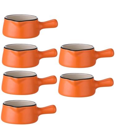 MAGICLULU 6 Pcs Mini Sauce Dish Milk Pasta Cooker Condiment Pot Coffe Creamer Espresso Mugs Coffee Mini Butter Seasoning Serving Dishes Dipping Sauce Bowls Sushi Drying Rack Ceramics Baby 8X5X3CMx3pcs Orangex3pcs