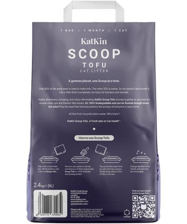 KatKin Scoop Tofu Litter - 100% Biodegradable Non-Tracking Cat Litter (1x2.4kg) | Eco-Friendly Planet-Saving Clumping Litter for Kittens and Cats - Buy Online on SooperMarket.com
