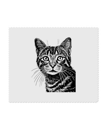 2 x "Cat Portrait" microfiber lens/glasses cleaning cloths (LC00023951)