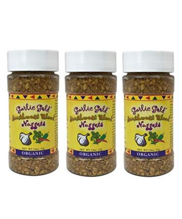 Organic Crunchy Southwest Seasoning Nuggets with Garlic 2.2-Oz Shaker by Garlic Gold (Pack of 3)