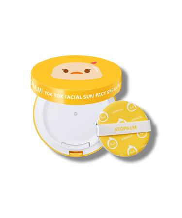 ATOPALM Tok Tok Facial Sun Pact 15g SPF43 PA+++| Facial Zinc Sunscreen for Sensitive Skin | Dry Skin Moisturizing Sun Protection | Korean Mineral Sun Cream