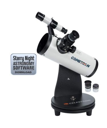 Celestron  76mm Cometron FirstScope  Compact and Portable Tabletop Dobsonian Telescope  Ideal Telescope for Beginners  Includes 5x24 Finderscope  BONUS Astronomy Software Package