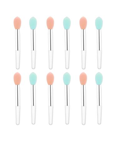 12 Pcs Silicone Lip Brushes Lipstick Brushes Applicator Reusable Cosmetic Brush Set Mini Silicone Lip Balm Brush Portable Lip Applicator Brushes (Green)